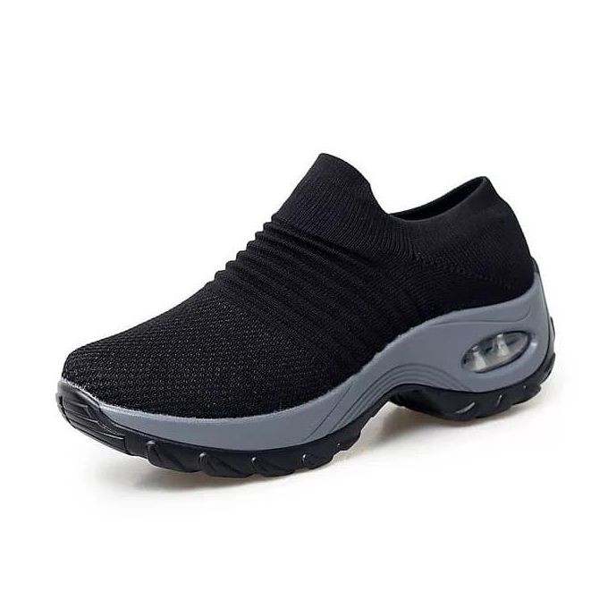 Women Sneaker Shoes Laced Sneakers For Ladies - Black