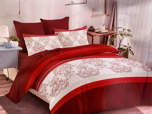 Generic 12 Piece Duvet Floral Bed covers, 6*6 bedsheets Duvet Covers-  Red,White