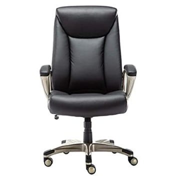 Bonded Leather Big & Tall Executive Office Computer Desk Chair, 350-Pound Capacity – Black