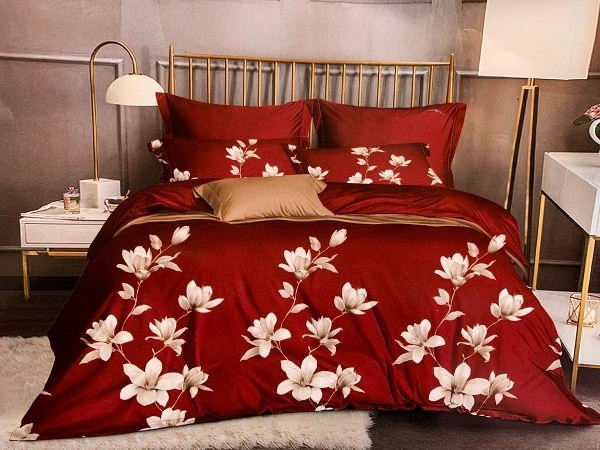 Generic 12 Piece Duvet Floral Bed covers, 6*6 bedsheets Duvet Covers-  Red