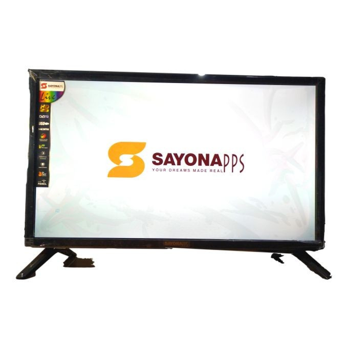 Sayona 24" Flat TV with Inbuilt Digital Decoder, HDMI input 2 Pcs TV Stands - Black