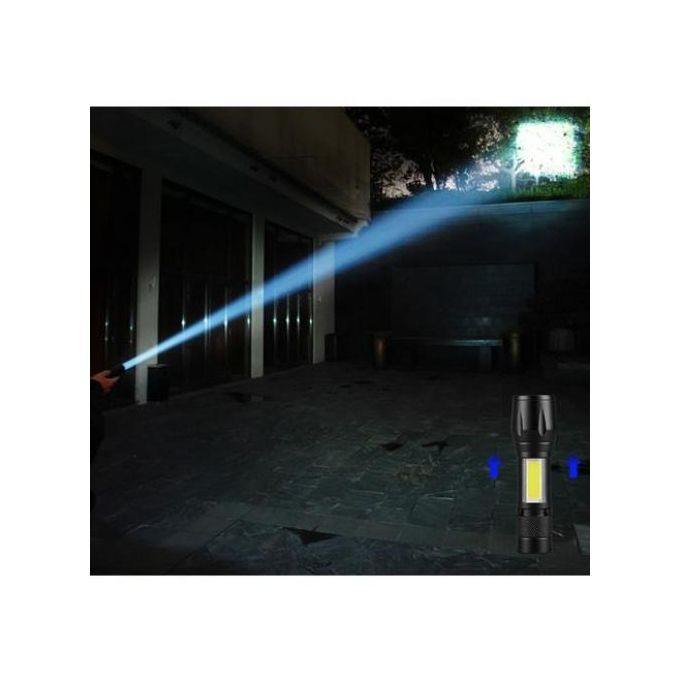 USB Rechargeable Zoomable Aluminum Flashlight Torch