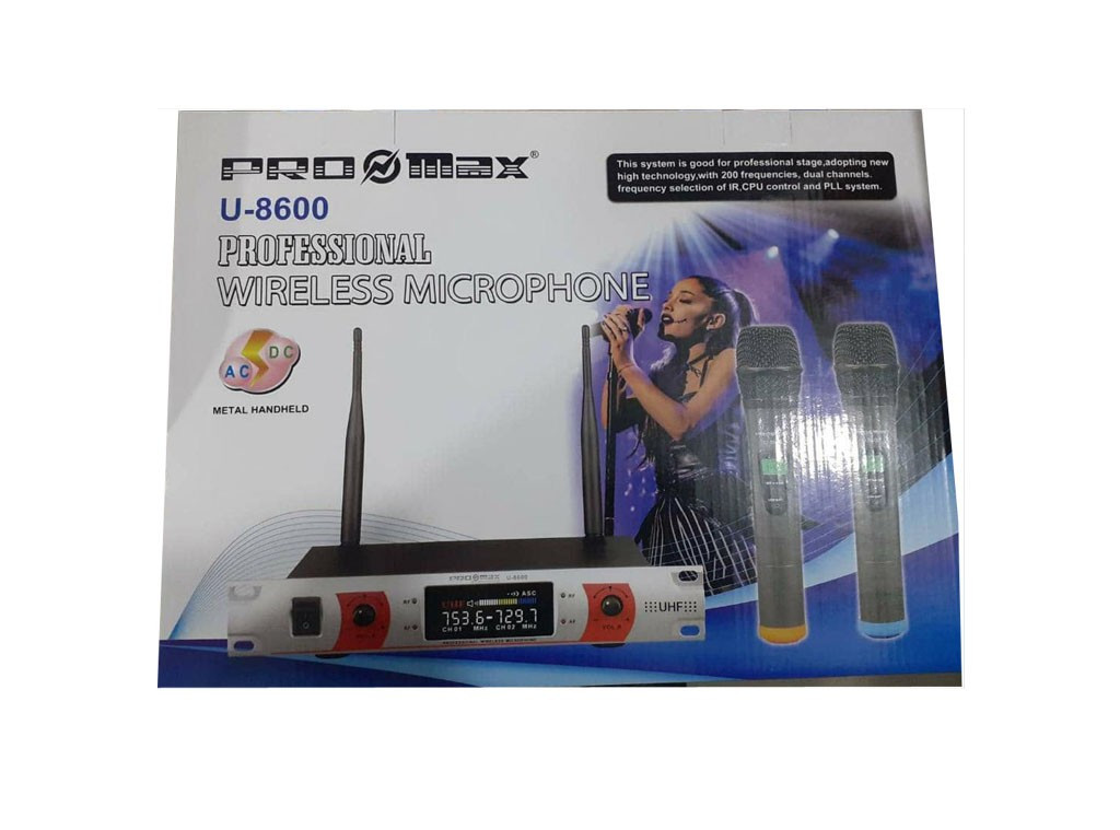 ProMax Professional Wireless Microphone-Silver And Black
