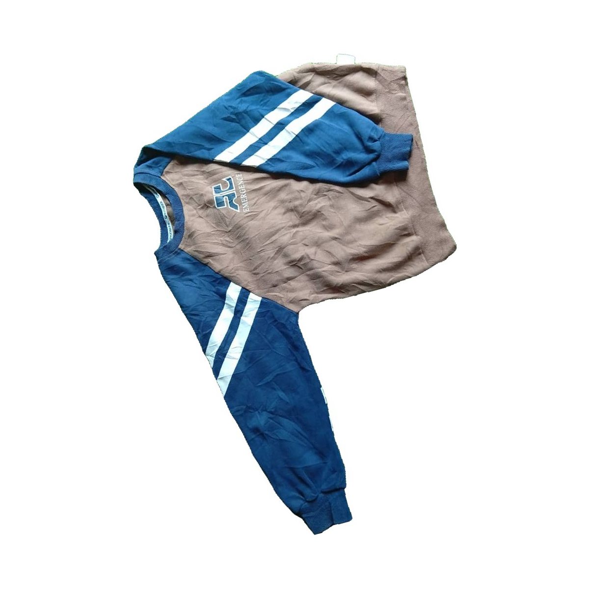 Boys' Brown and Blue Two-Piece Tracksuit Set