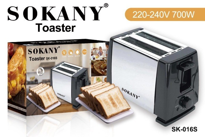 Sokany Electric Bread Toaster 2 Slice – Silver