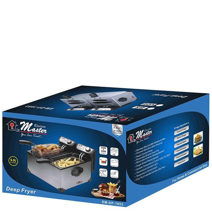 Electro Master Deep Fryer Double 6.0L  Double Deep Fryer Electro Master EM-DF-1053 - Silver