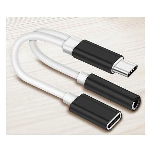 Generic 2in1 Type C Audio Jack to Lightning Adapter Cable for IPhone Audio Pin