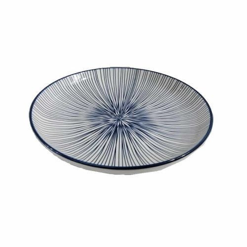 Ceramic plates 6 Pieces Of Ceramic Deep Soup Dinner Plates Bowls,Blue.