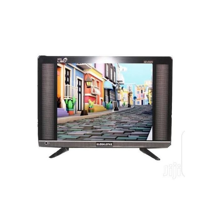 Globalstar  17 Inches Double Glass tv with Free To Air With Screen Guard Black