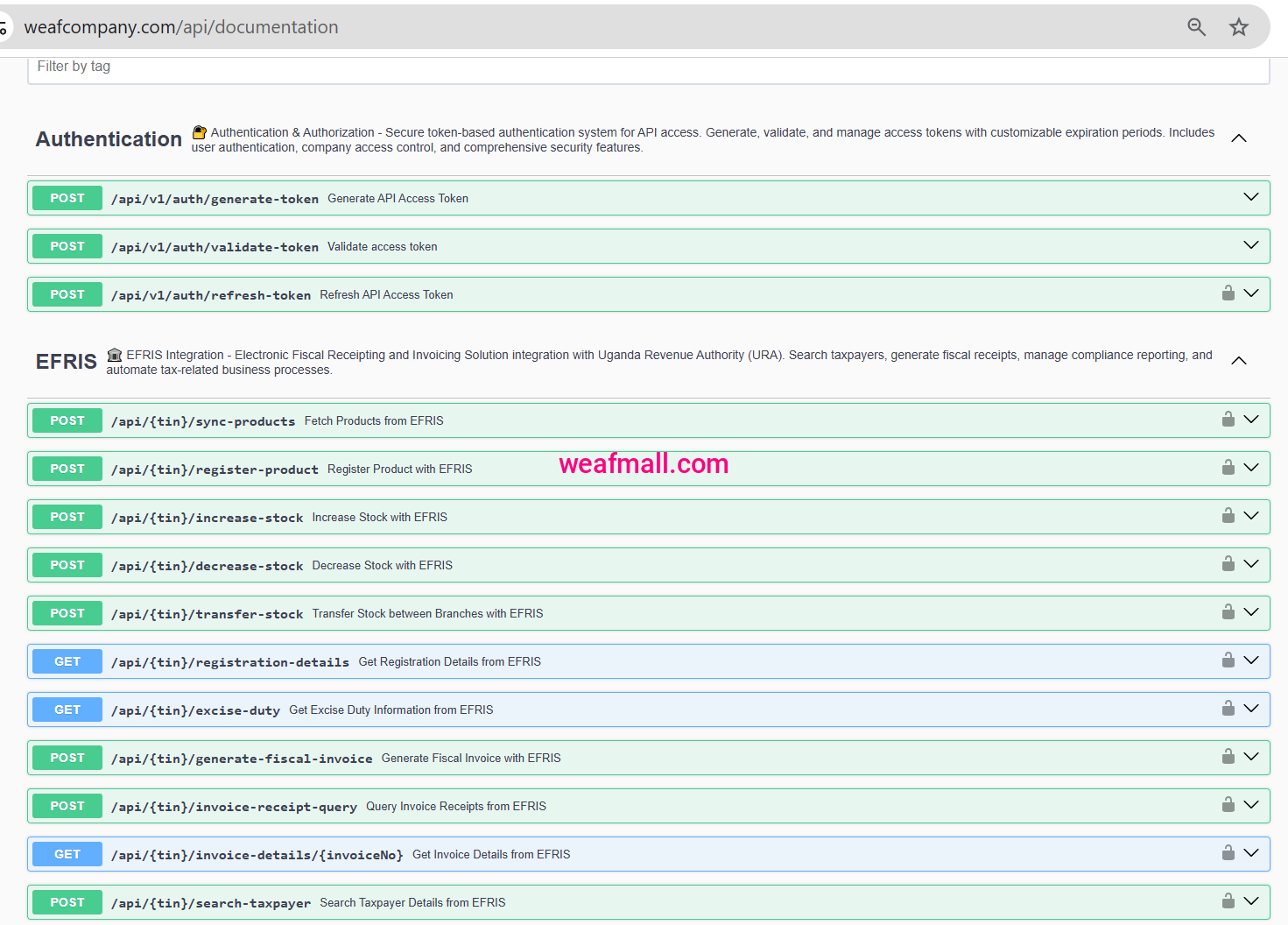 WEAF EFRIS API Documentation – Seamless URA Integration for Uganda Businesses -- Efris Integration in Uganda