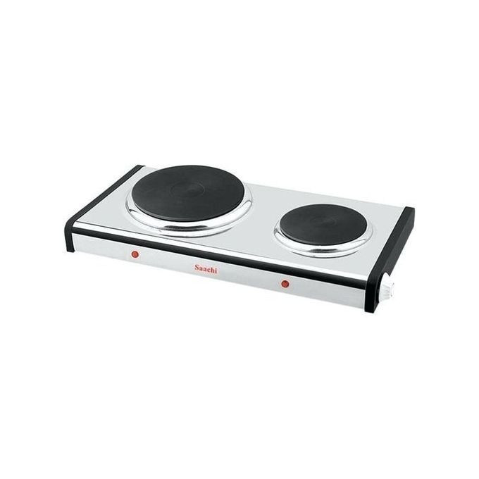 Saachi Double Burner Electric Hotplate With Thermostat Control -White