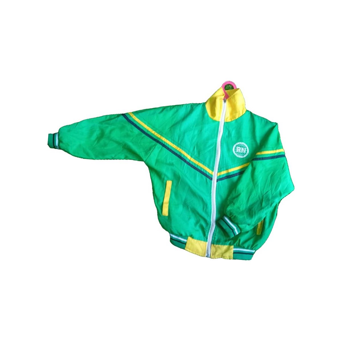 Kids' Green Hooded Zip-Up Tracksuit Jacket