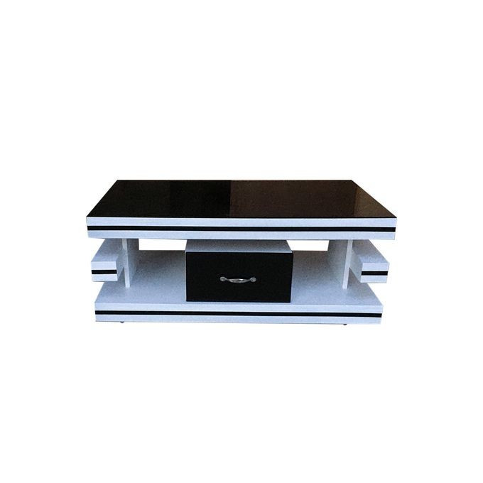 Fancy Coffee Table Center Table - White & Black