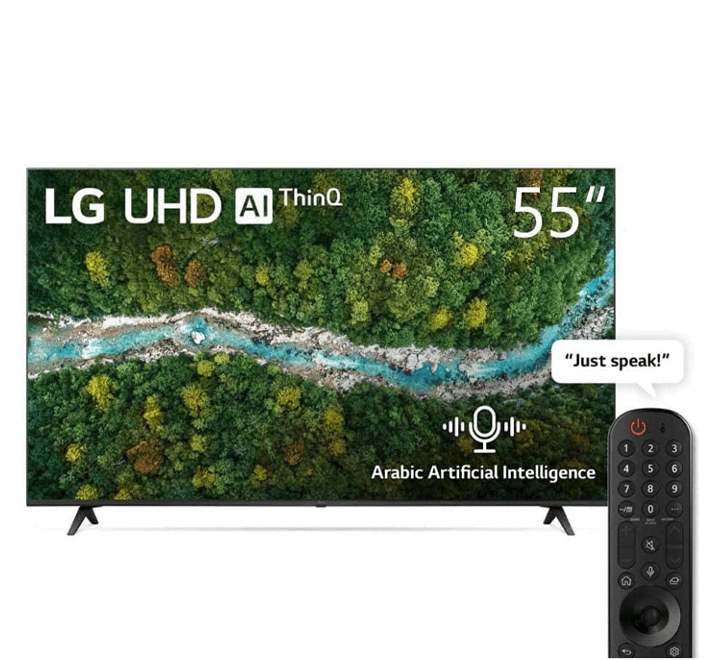 LG UHD 55 Inch TV UP77 Series Cinema Screen Design 4K Active HDR webOS Smart with ThinQ AI, 55UP7750PVB, Model 2021