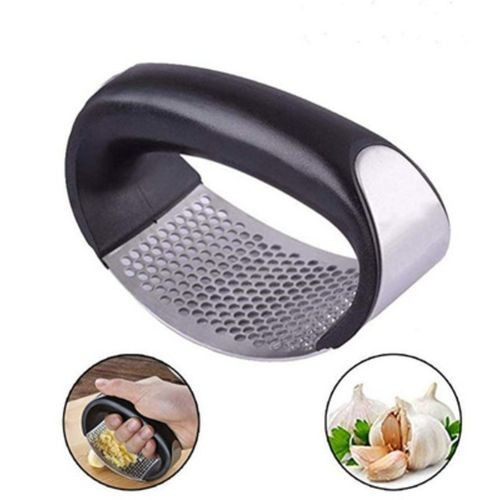 Generic Stainless Steel Garlic Chopper Press Slicer Garlic Presser  - Silver, Black
