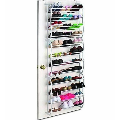 Generic Wall & Door Mount Shoe Rack for 36 Pairs - White