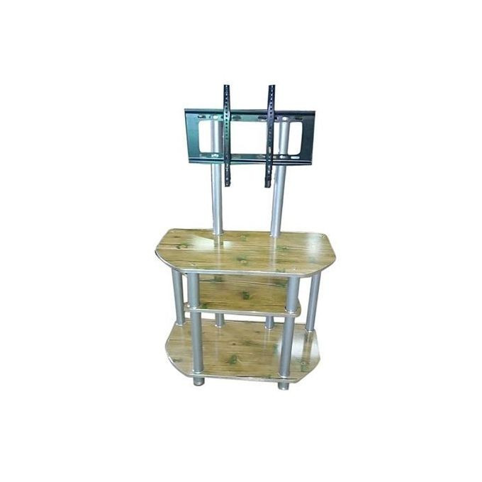 Generic Triple Step TV Stand with 14" to 55" TV Mount - Brown, Silver