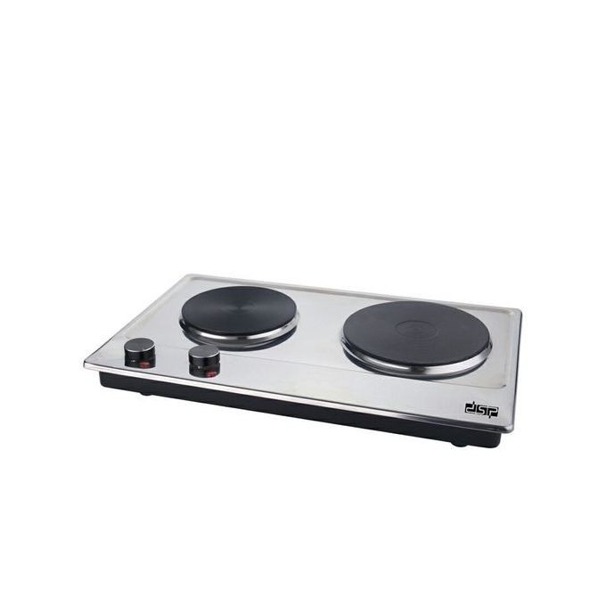 Dsp Solid Hotplate Electric Stove Double Burner Hot Plate - Silver