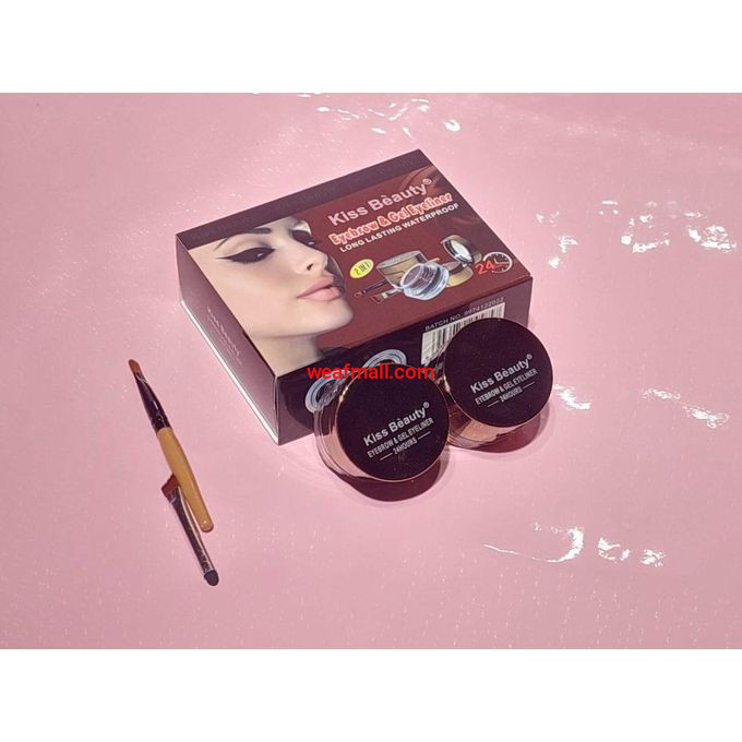Kiss Beauty Bb Eyebrow & Eyeliner Gel 2‑in‑1 Black & Brown Waterproof Brow & Eyeliner Duo