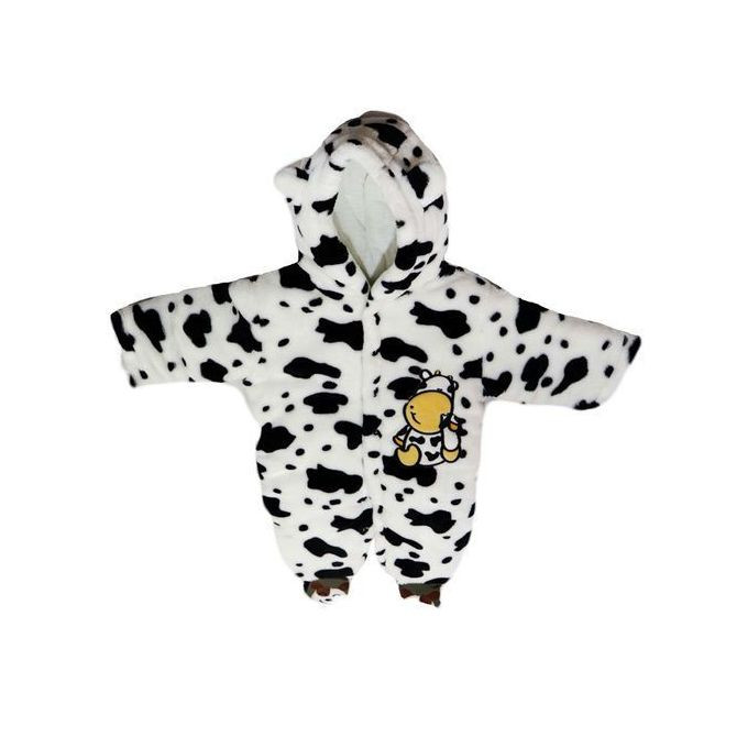 Cozy Warm Baby Overall for Newborn Baby Clothes - White Black Animal Printed