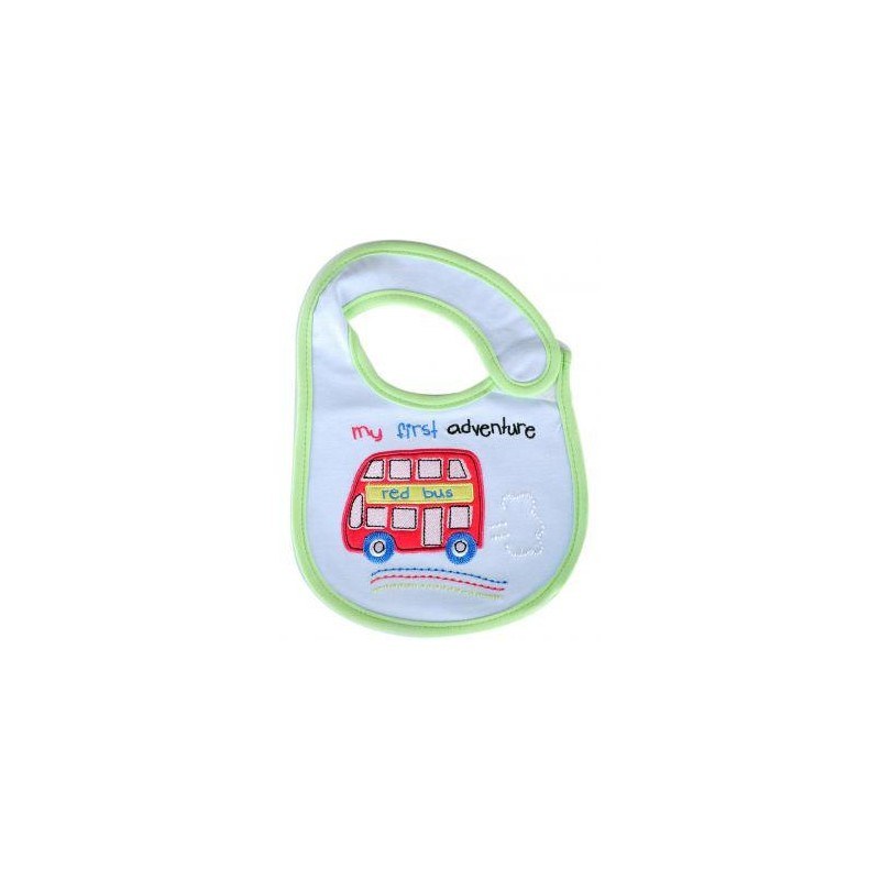 my first adventure baby bib blue