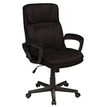Classic Office Desk Computer Chair – Adjustable, Swiveling, Ultra-Soft Microfiber – Black, Lumbar Support