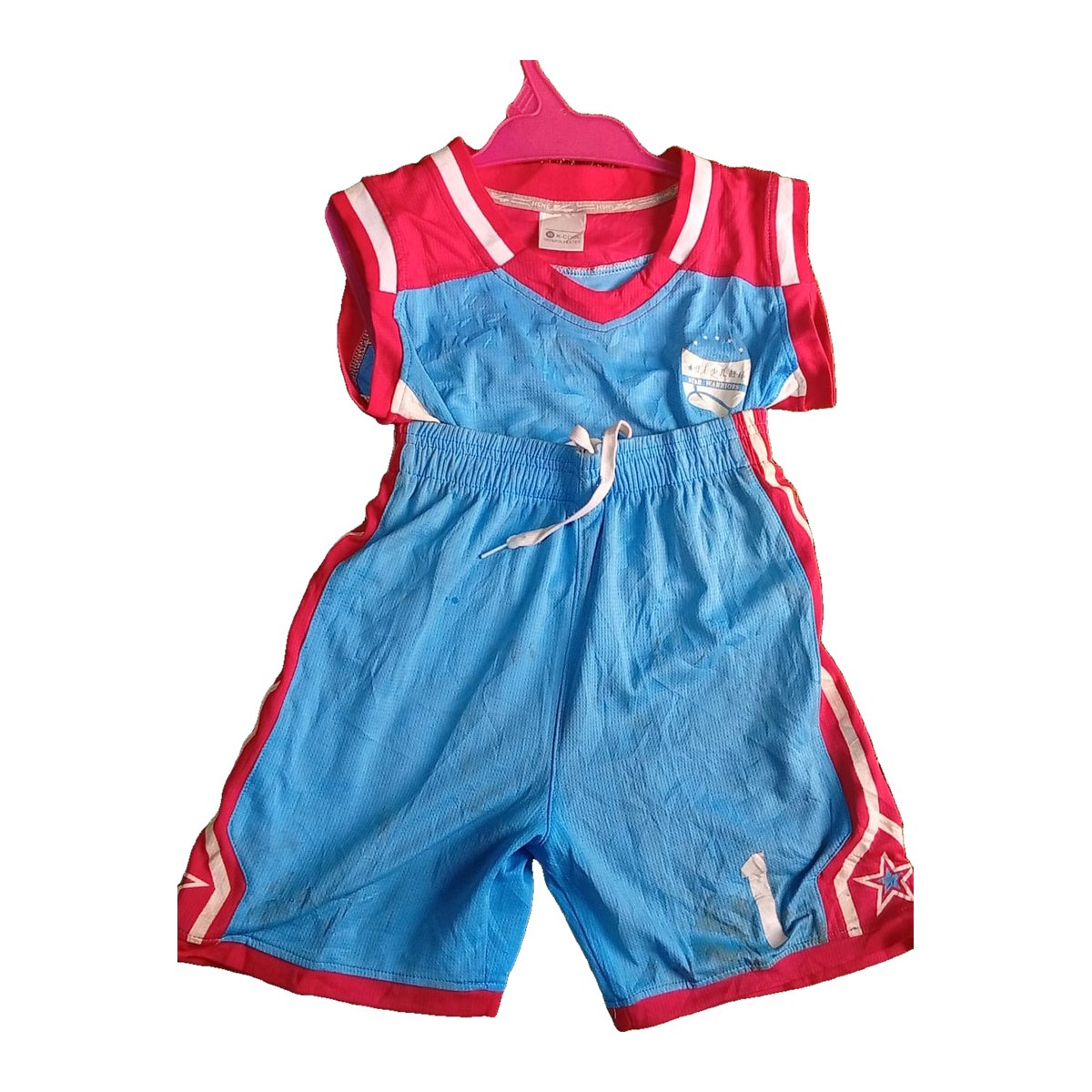 Kids' Sky Blue and Pink Two-Piece Sports Kit