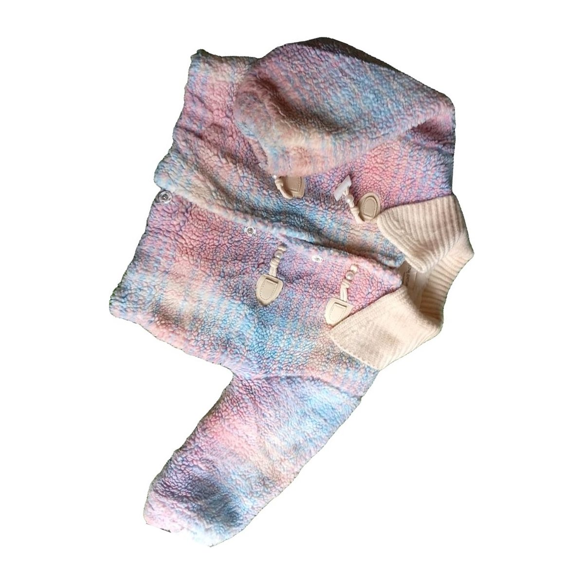 Baby Tie-Dye Sherpa Fleece Hooded Top and Trouser Set