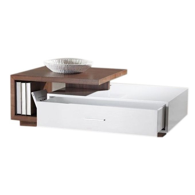 Generic Modern Centre Table - White, Coffee Brown