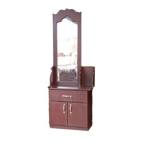 Dressing Mirror With Drawer & Cabinet 02- chocolate Brown