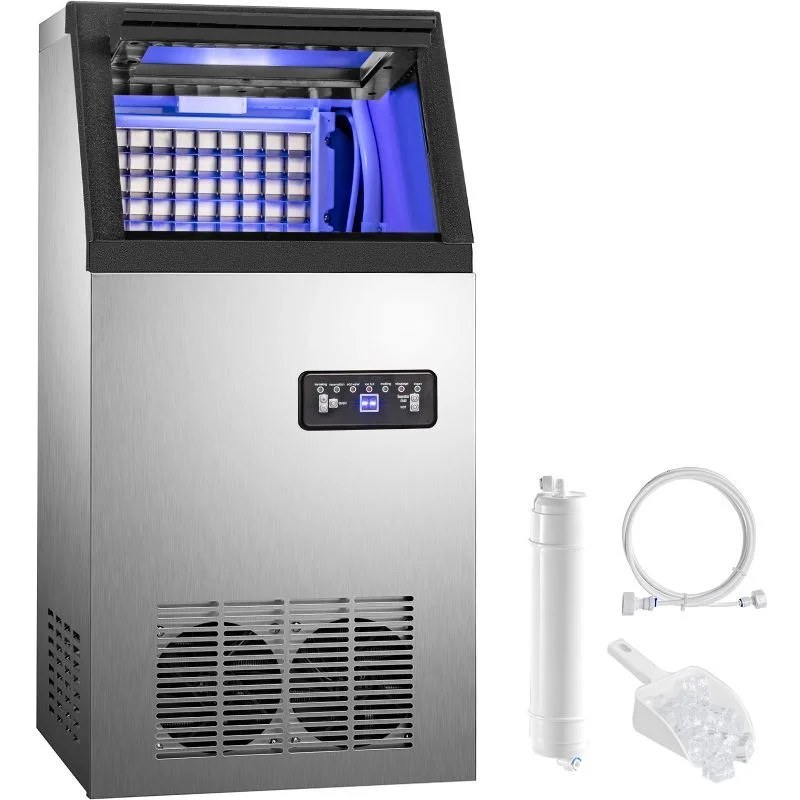 ADH  40KG Commercial Ice Maker Built-in Ice Cube Machine Undercounter 410W SUS