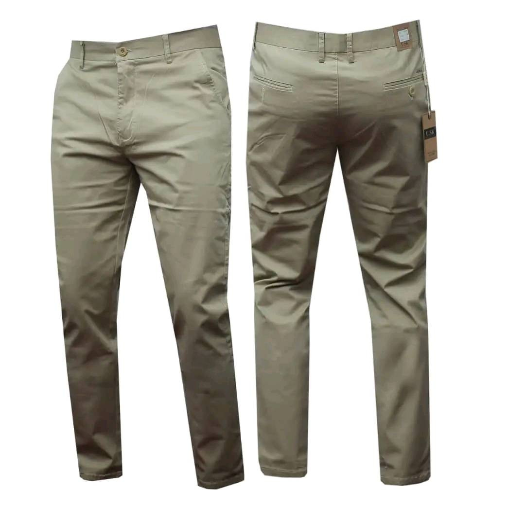 Men Stretch Pants Khaki Trousers Non Stretching Men Trousers