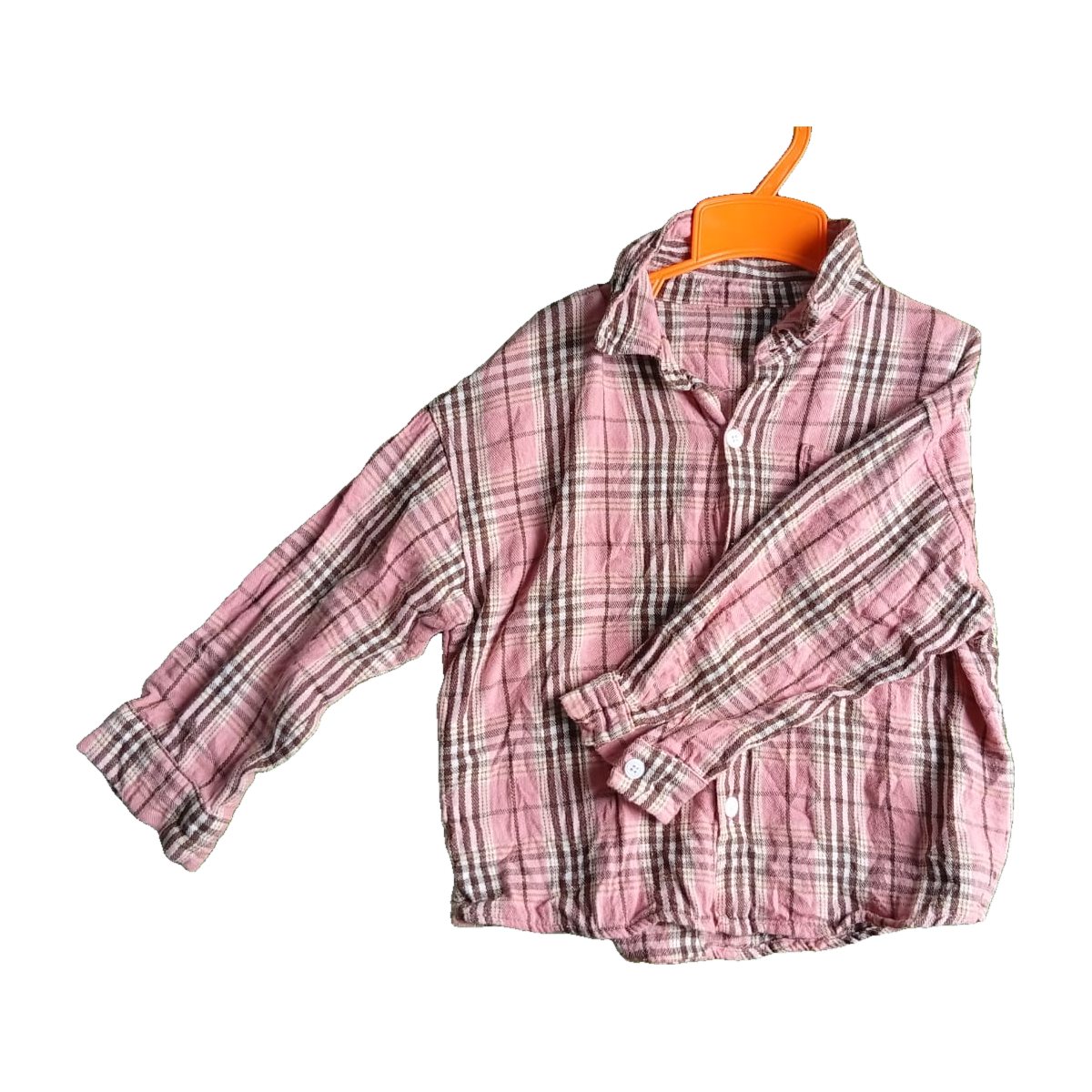 Kids' Dusty Pink Check Flannel Shirt