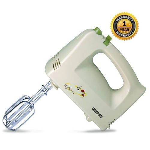 Geepas Hand Mixer 5-Speed Hand Cake Mixer With Chrome Beater, Dough Hook