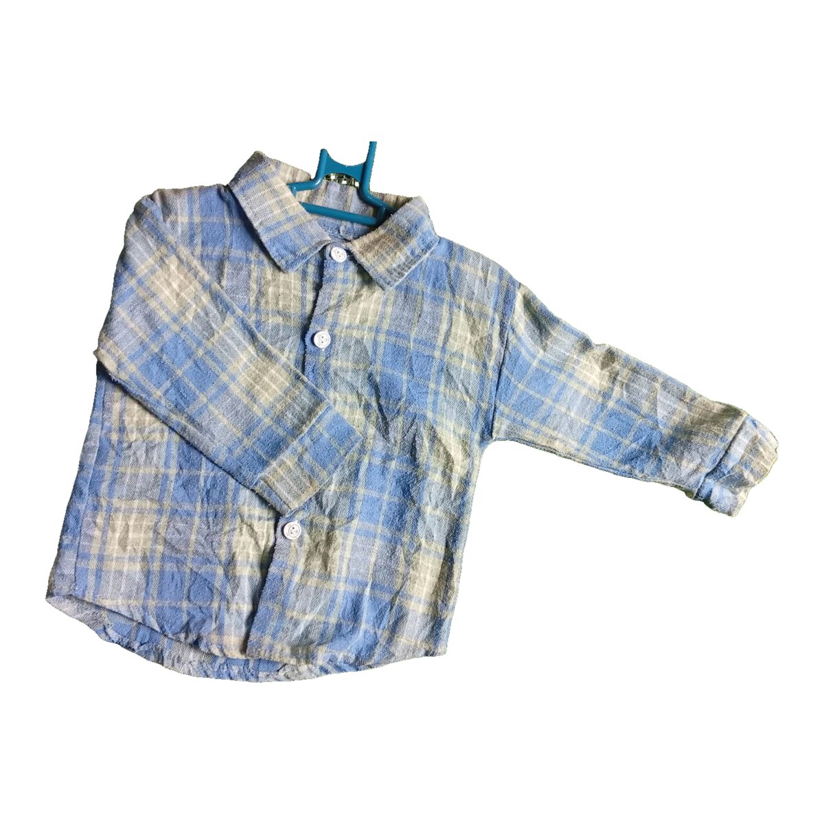 Kids' Pale Blue Brushed Check Shirt