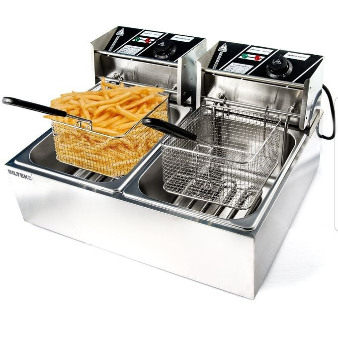 Owngreat Fryer Genuine Double Commercial Deep Fryer, 12Litres - Silver