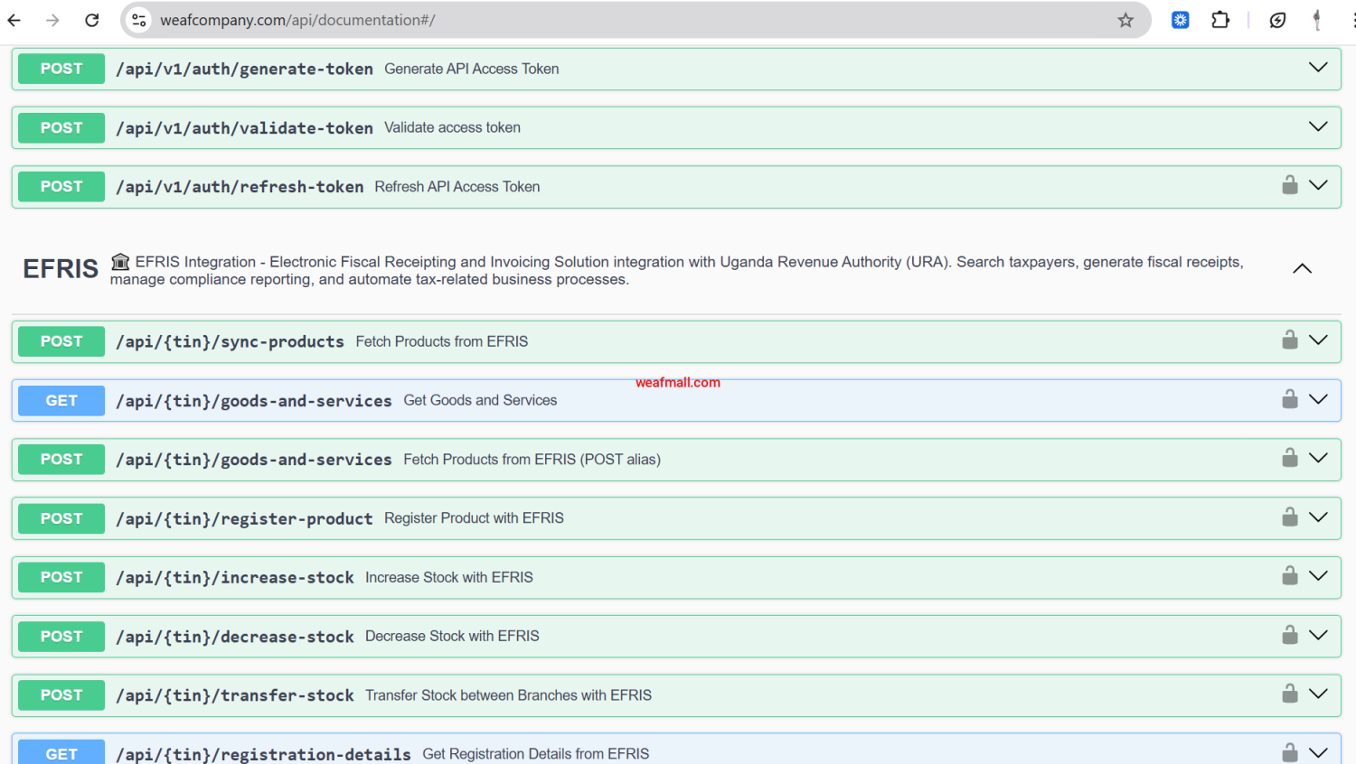 WEAF EFRIS API Documentation – Seamless URA Integration for Uganda Businesses -- Efris Integration in Uganda