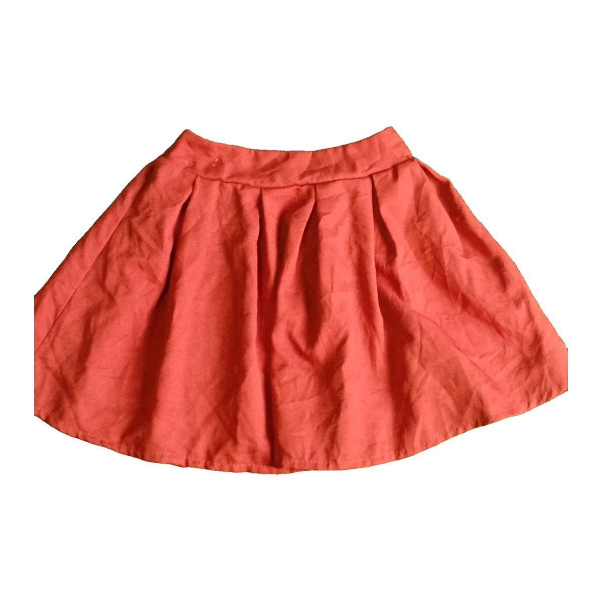 Girls' Rust Orange Gathered Skirt with Deep Hem Band